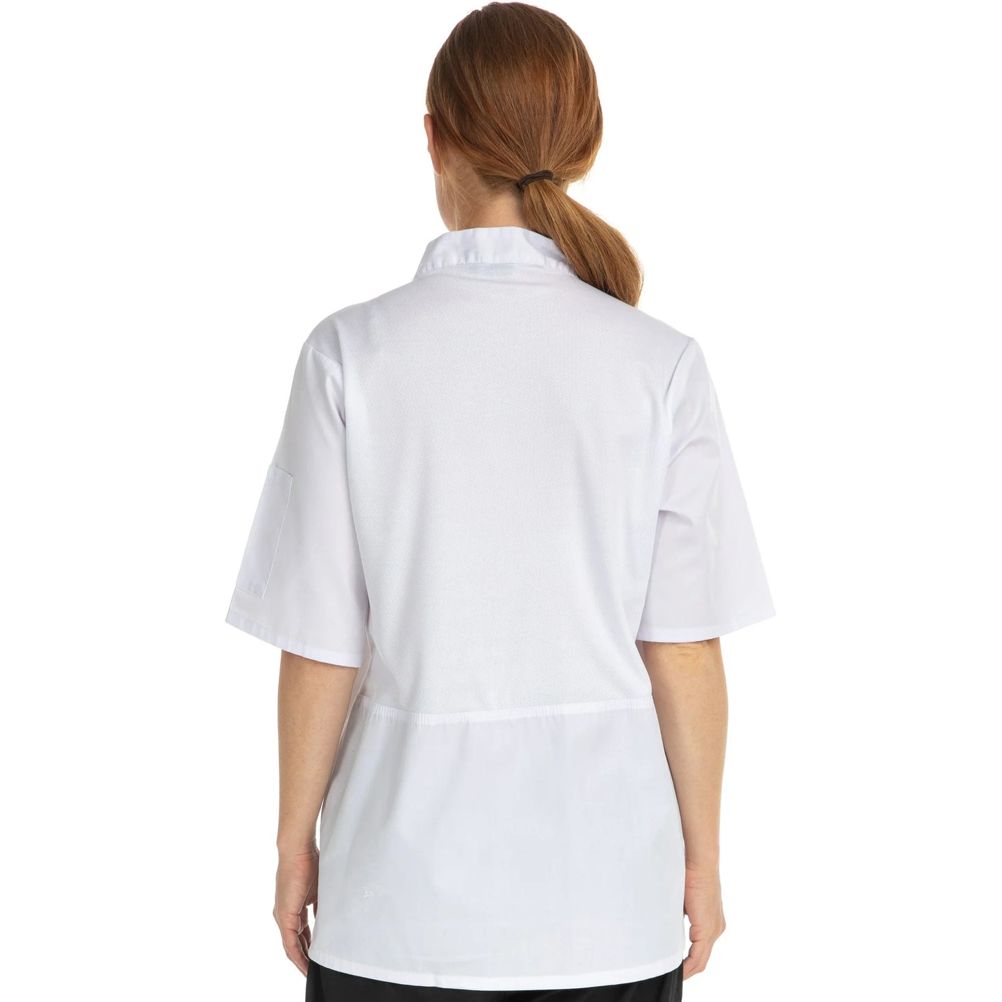 Hey Chef 10 Button Short Sleeve Mesh Coat