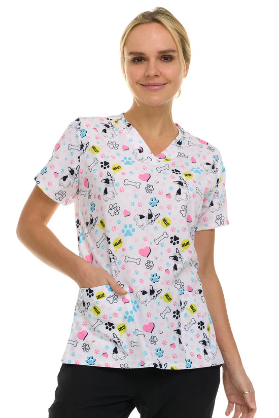 Kendall V-Neck Printed Top| 4513