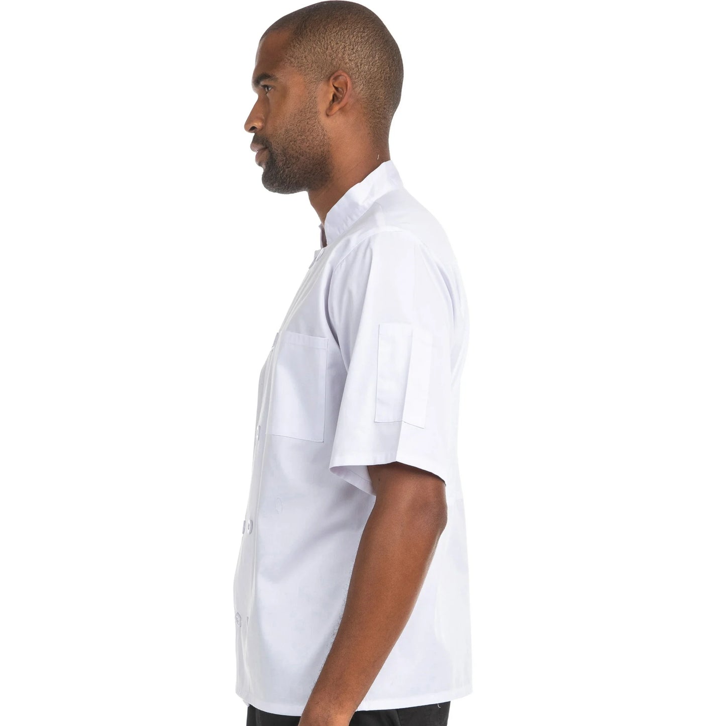 Hey Chef 10 Button Short Sleeve Mesh Coat