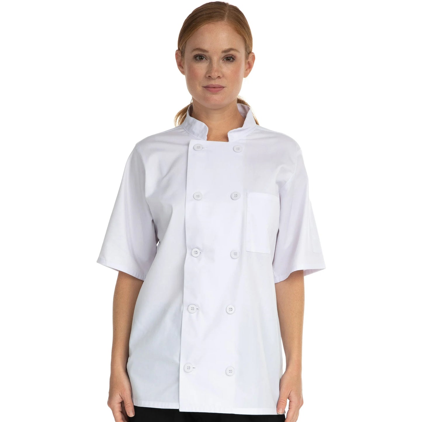Hey Chef 10 Button Short Sleeve Mesh Coat